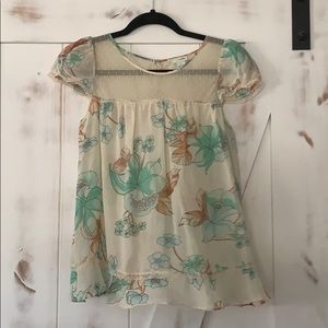 Anthropologie Odille floral silk top